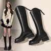 ZHR短靴女2023冬季新款厚底短靴复古英伦黑色酷感朋克切尔西短靴长筒靴 商品缩略图0