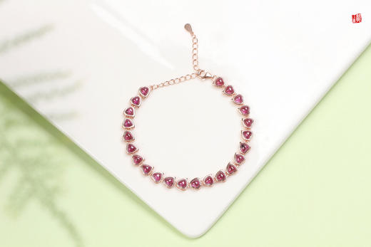 紫牙乌石榴石手链，925银镶 商品图0