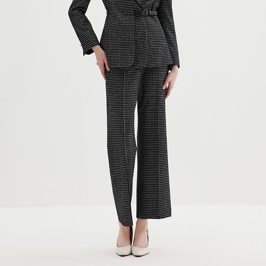 EITIE爱特爱冬季新款修身显瘦百搭直筒格纹裤子7205906 商品图3