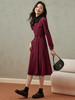 【专属特价】熙世界磨毛灯芯绒连衣裙女秋冬半高领拼接假两件裙子 商品缩略图4