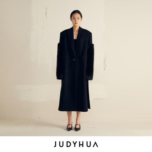JUDYHUA 可拆卸廓形拼接大衣 商品图0