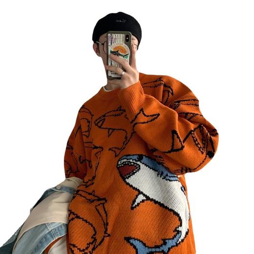 【时尚尖货，点燃秋冬潮流！】毛衣男宽松，韩版潮流圆领针织衫，ins秋冬季必备！个性帅气，港风套头衫线衣。独特设计，彰显男性魅力；舒适面料，让你感受无比柔软的拥抱！ 商品图4