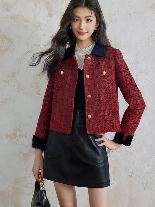 【79元福袋，不支持退换】熙世界皮裙半身裙女秋冬高腰显瘦小个子a字PU皮短裙 商品图3