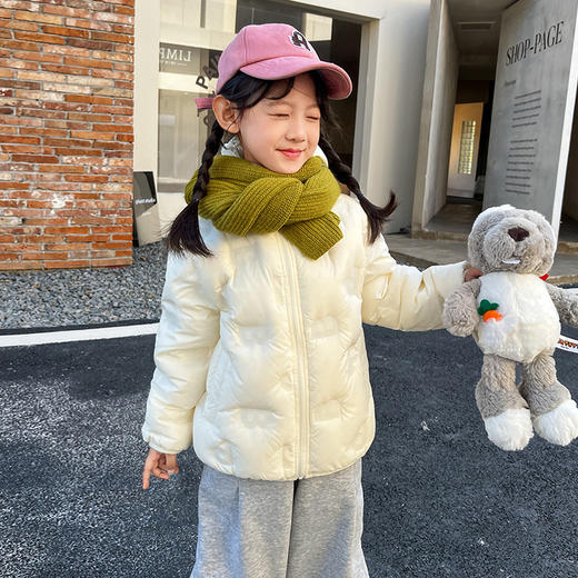 「五款配色！90白鸭绒」呦奇新款韩版短款羽绒服 纯色5色加厚时尚轻薄羽绒服外套童装 商品图1