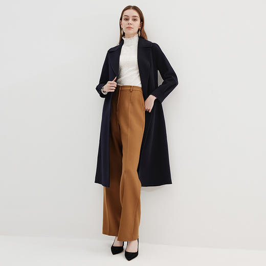 EITIE爱特爱冬季新款保暖100%绵羊毛中长款外套大衣7214926 商品图1