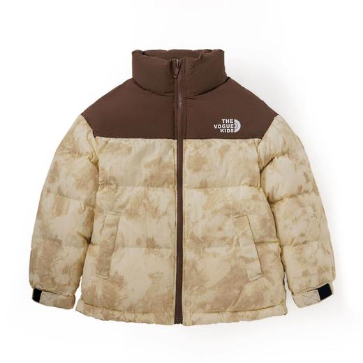 「三款配色！男女孩同款」呦奇2023冬季新款韩版时尚撞色拼色扎染中长款保暖加厚儿童羽绒服童装 商品图4