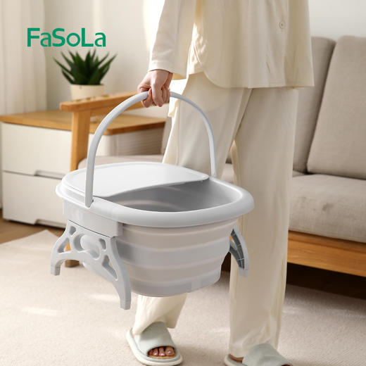 FaSoLa泡脚桶可折叠家用加厚保温过小腿新款便携洗脚盆养生足浴按摩盆子 商品图6