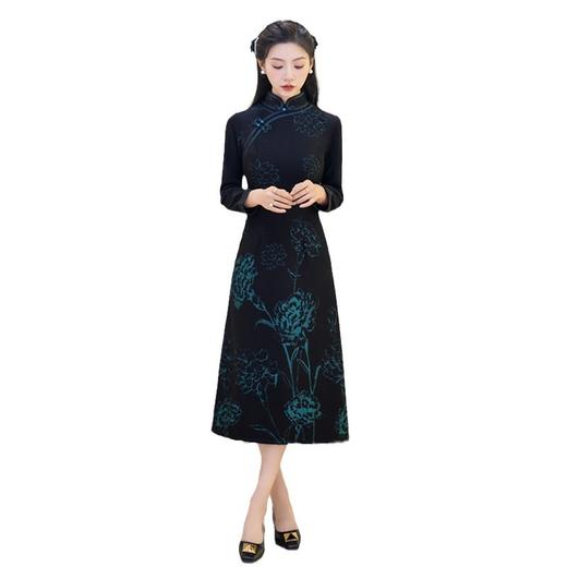 冬季新款，老上海时尚改良新中式A版七分袖旗袍GX-27504 商品图4