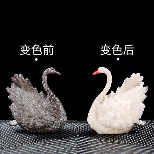 星罗唐丰一对茶宠变色天鹅家用可养创意个性茶玩茶台摆件-M仓 商品图1