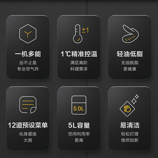 松下（Panasonic）空气炸锅5L大容量无油多功能家用透明可视低脂电炸锅煎炸锅全自动 NF-HC500-S 商品图2