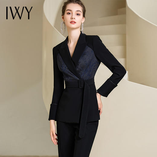 IWY/高端设计感职业西装套装女秋冬款阔腿裤商务西服正装233019C1+P3 商品图5