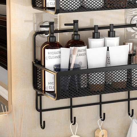 【高颜值收纳神器】卫生间置物架免打孔浴室壁挂洗手间厕所墙上牙刷牙杯收纳神器厨房zwj12 商品图4