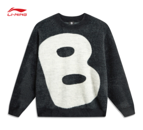 【M/L/XL断码】李宁反伍BADFIVE男子加绒保暖宽松套头编织衫AMBT147【库存有限，如无货将做退款，介意慎拍！】