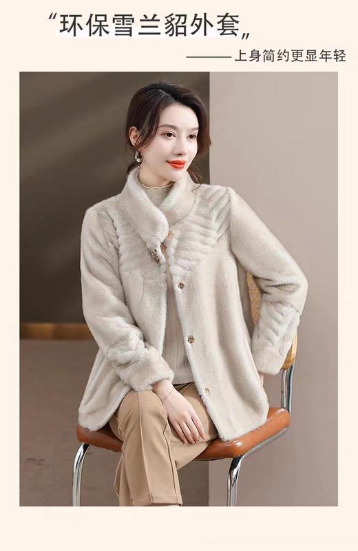 A8898妈妈冬装新款仿水貂绒外套时尚洋气2023新款中老年女秋冬皮草大衣 商品图1