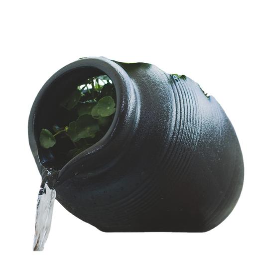 陶瓷开口流水罐循环装饰上水培阳台花园造景传统中式国风摆件 商品图4