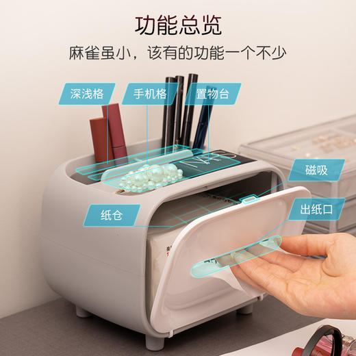 年终大促！【磁系自动开关盖！收纳之选】多功能电视机纸巾盒，茶几桌面收纳盒创意北欧 ins风塑料抽纸盒，清新简约 省心、方便、美观于一身lm 商品图1