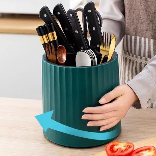 厨房旋转刀架置物架家用台面碗筷筒笼菜刀具一体收纳架- M仓 商品图0