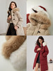 【年终特卖】熙世界北极狐毛领新年红色羽绒服女中长款保暖鸭绒外套2025冬新款 商品缩略图3