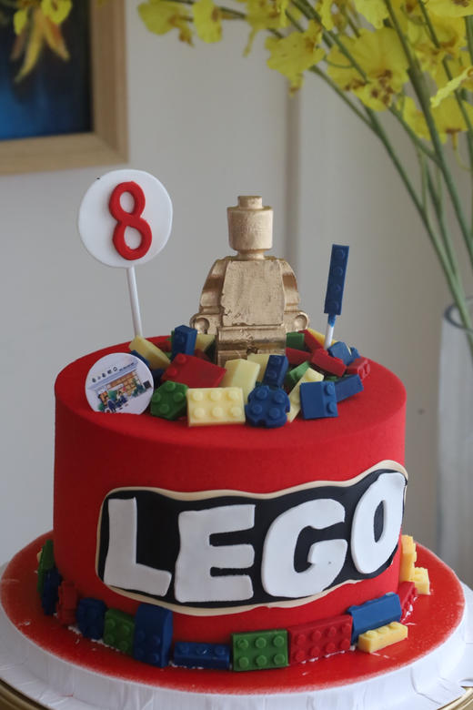 红色主题乐高蛋糕 商品图3