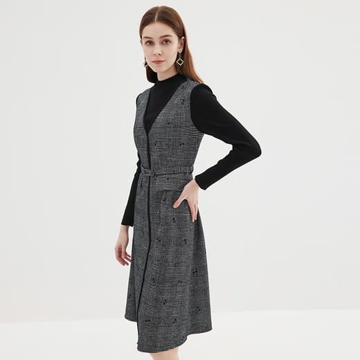 EITIE爱特爱冬季新款高腰修身优雅假两件连衣裙7207929 商品图1