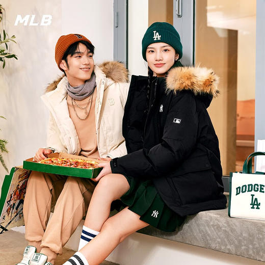 美职棒（MLB）男女情侣鹅绒帽毛领羽绒服   XAMN 商品图0