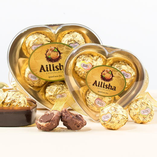 【脆皮威化 香脆柔滑！夹心巧克力球】爱心巧克力球花生威化夹心巧克力心形礼盒喜糖伴手礼结婚婚礼礼品伴手礼 商品图4