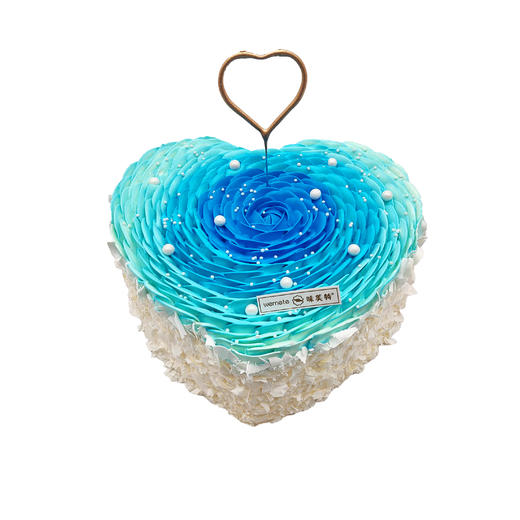 味美特“心形蛋糕”超高颜值蛋糕-周边是白色巧克力碎-爱心蜡烛是可以点燃的 商品图2