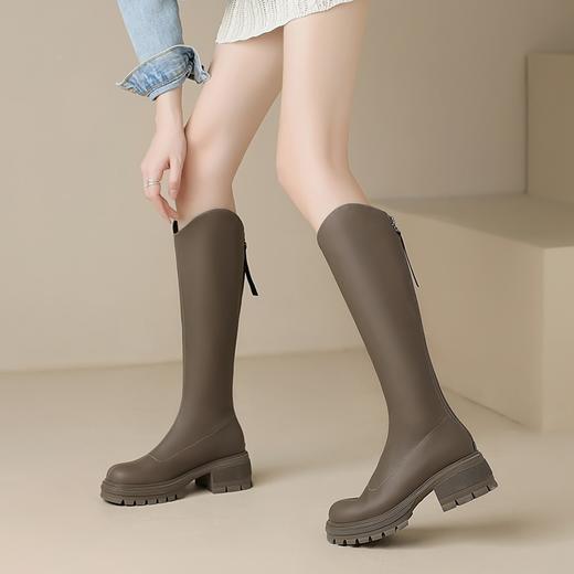 ZHR短靴女2023冬季新款厚底短靴复古英伦黑色酷感朋克切尔西短靴长筒靴 商品图3