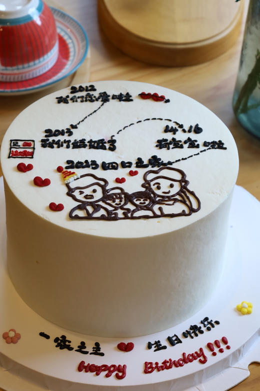 手绘一家四口幸福轨迹 商品图7