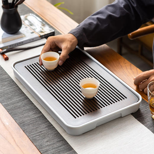 功夫茶盘日式竹制密胺小茶台茶盘 功夫茶具茶道配件小托盘蓄水简约便携旅行-M仓 商品图2