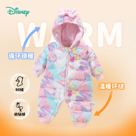婴儿羽绒连体衣冬季加厚宝宝衣服儿童羽绒服女童外出抱衣连帽防风234L957
 商品图3