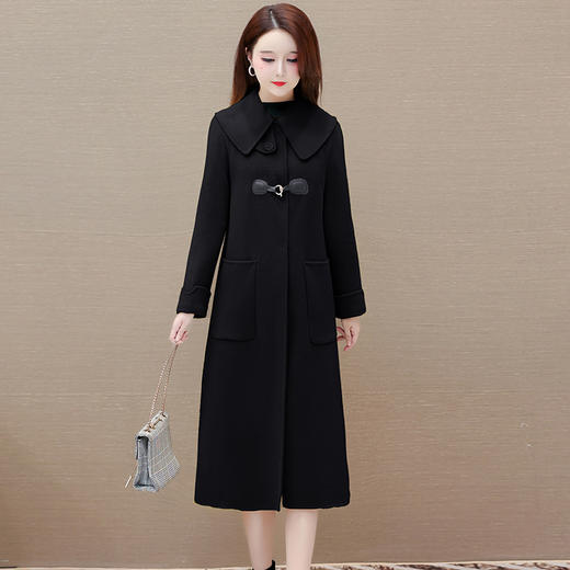 优雅洋气，冬款长款双面呢子大衣大翻领长袖时髦修身毛呢外套QYM-XQD-66D23008-L 商品图3