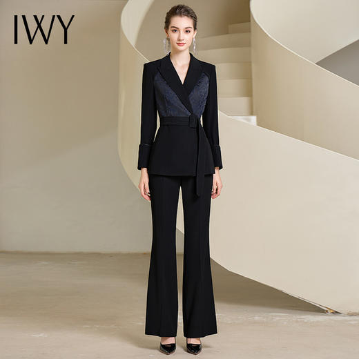 IWY/高端设计感职业西装套装女秋冬款阔腿裤商务西服正装233019C1+P3 商品图6