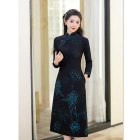 冬季新款，老上海时尚改良新中式A版七分袖旗袍GX-27504