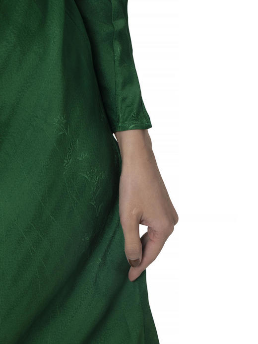 盛唐牡丹 |祖母绿花草纹旗袍 商品图5