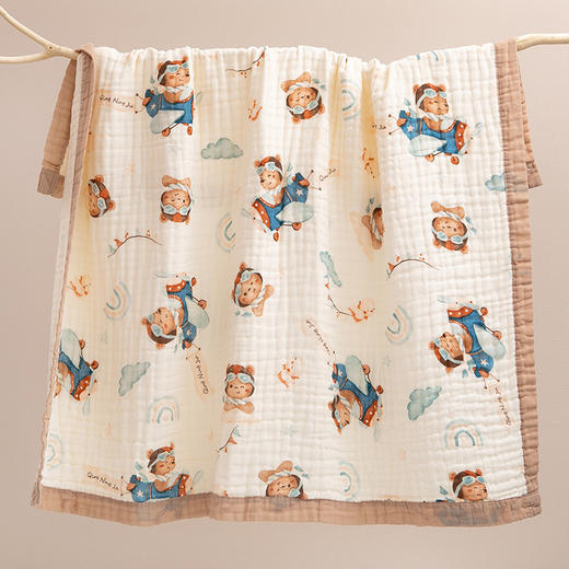 【亲肤透气！舒适好睡眠】纱布浴巾全棉加大婴儿盖毯，童被初生儿六层纱布新生儿包被，云朵般的柔软触感 如纱轻盈  温柔呵护宝宝娇嫩肌肤 商品图9