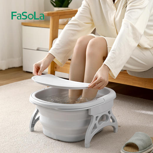 FaSoLa泡脚桶可折叠家用加厚保温过小腿新款便携洗脚盆养生足浴按摩盆子 商品图5