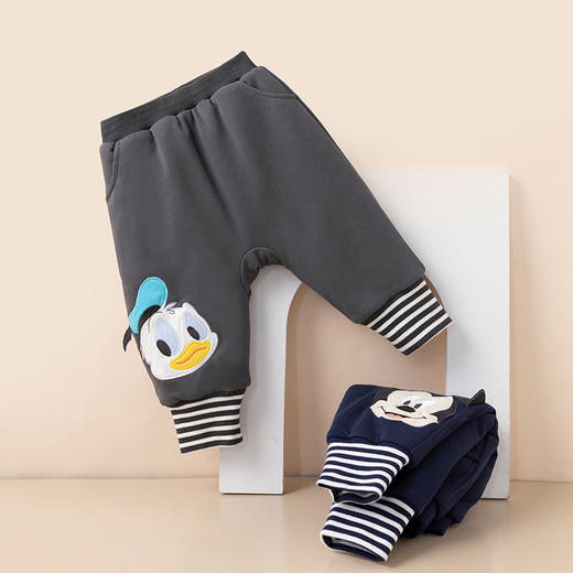 迪士尼童装秋冬季小童夹棉保暖长裤米奇唐老鸭休闲束脚裤234K1372
 商品图5