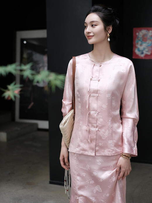 暂不上架|微瑕秒杀|  盛唐牡丹 |真丝提花蝶恋花上衣 [特价品] 商品图0