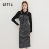EITIE爱特爱冬季新款气质时尚收腰拼接连衣裙7207916 商品缩略图0
