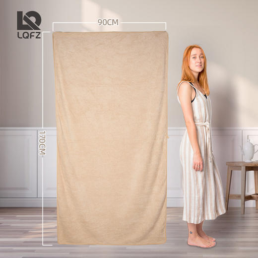 「毛巾+浴巾套装！数色可选」菠萝格浴巾90*170家用加大加厚吸水成人洗澡沙滩巾毛巾套装 商品图2