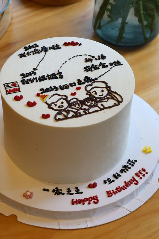 手绘一家四口幸福轨迹 商品图5