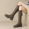 ZHR短靴女2023冬季新款厚底短靴复古英伦黑色酷感朋克切尔西短靴长筒靴 商品缩略图2