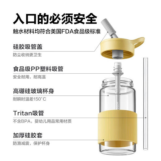 【圈群秒杀】【家居】北鼎（Buydeem）吸管杯玻璃杯 500ml 商品图7