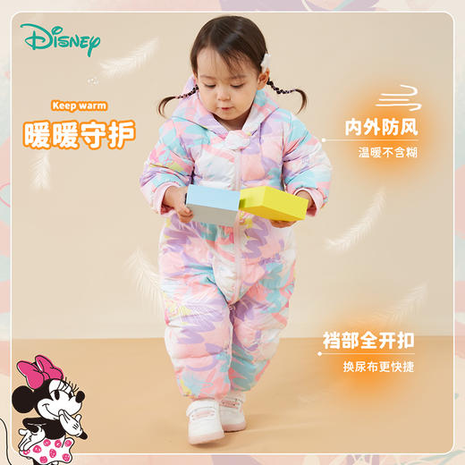 婴儿羽绒连体衣冬季加厚宝宝衣服儿童羽绒服女童外出抱衣连帽防风234L957
 商品图1