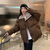 【清仓】棋盘格棉服外套女2023冬季新款森系面包服ins韩版宽松棉衣潮-MY1 商品缩略图4