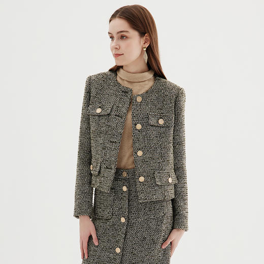 EITIE爱特爱冬季新款气质修身显瘦时尚小香风外套7203909 商品图3