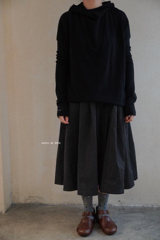 ALBUM DI FAMIGLIA 炭黑INOX质感半身裙 商品图3