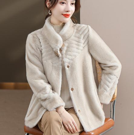 A8898妈妈冬装新款仿水貂绒外套时尚洋气2023新款中老年女秋冬皮草大衣 商品图0