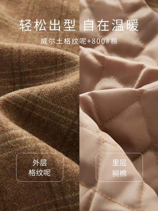 【年货节】熙世界学院小香风短款毛呢外套搭配百褶短裙两件套女 商品图3